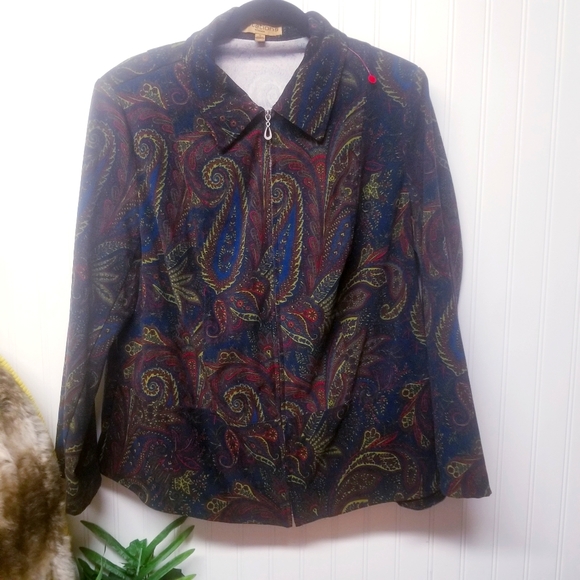 Notations Jackets & Blazers - Notations Zip Up Paisley Size 1X Jacket